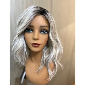 Belle tress “Dalgona 16” wig in color Chrome mono lace front left parted New